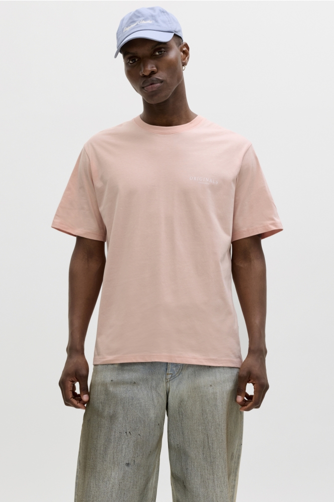 Jack & Jones roze heren t-shirt | Model vooraanzicht