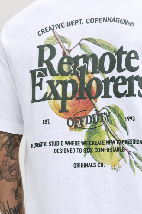 Jack & Jones witte heren t-shirt | Close up