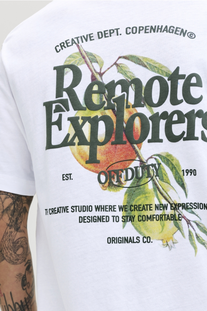 Jack & Jones witte heren t-shirt | Close up