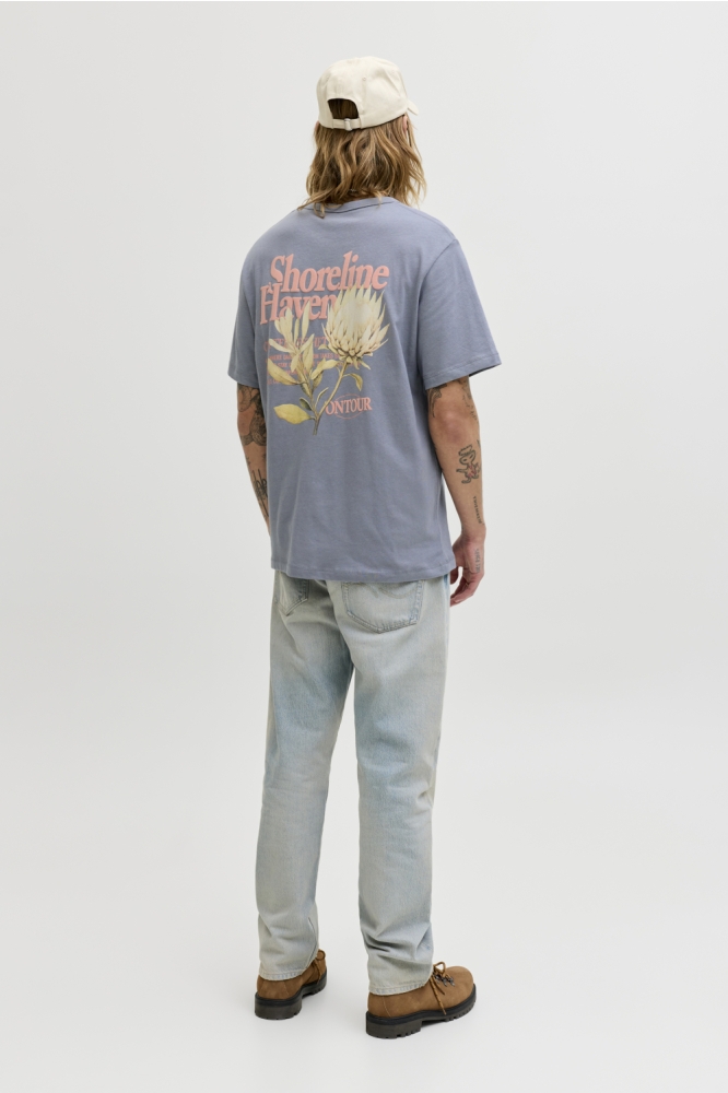Jack & Jones blauwe heren t-shirt | Model achteraanzicht