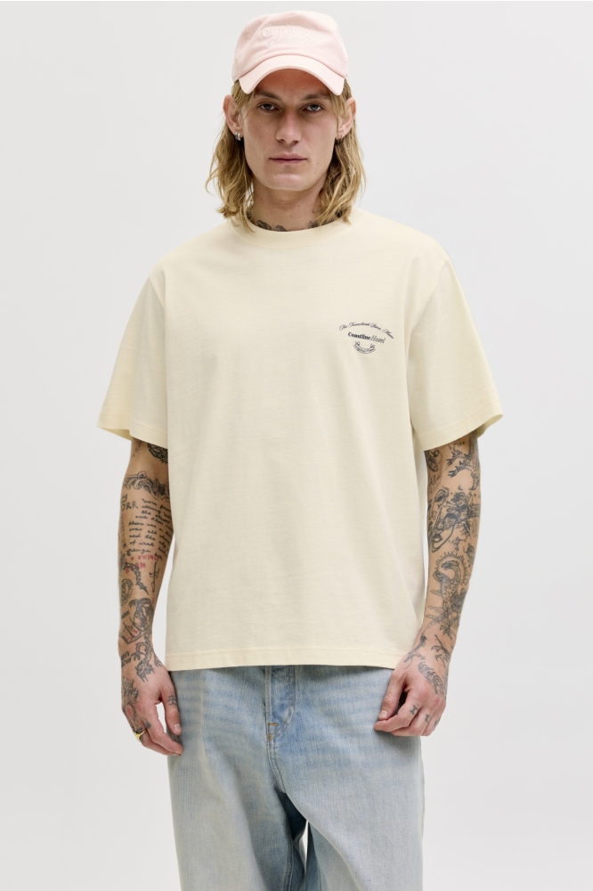 Jack & Jones gele heren t-shirt | Model vooraanzicht