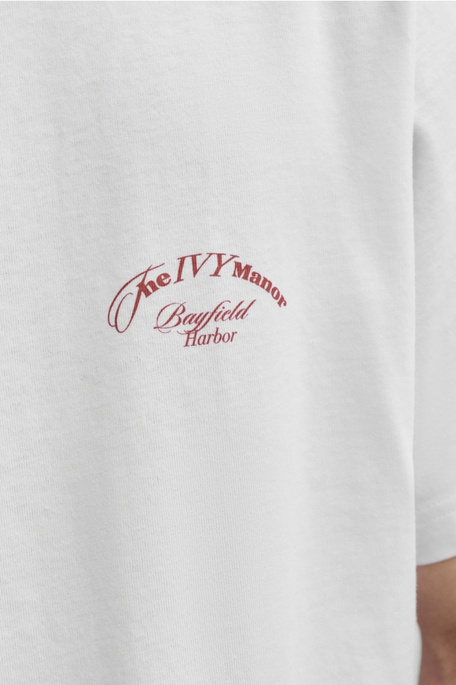 Jack & Jones witte heren t-shirt | Close up