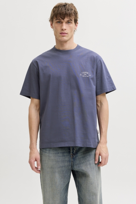 Jack & Jones blauwe heren t-shirt | Model vooraanzicht