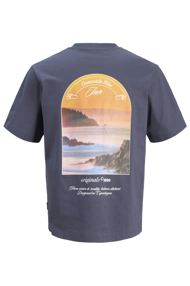 Jack & Jones blauwe heren t-shirt | Achteraanzicht