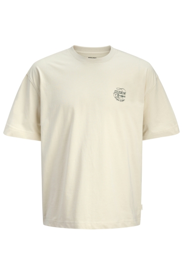 Jack & Jones JORNIAGARA TYPO TEE SS CREW NECK 12291776 ANTIQUE WHITE