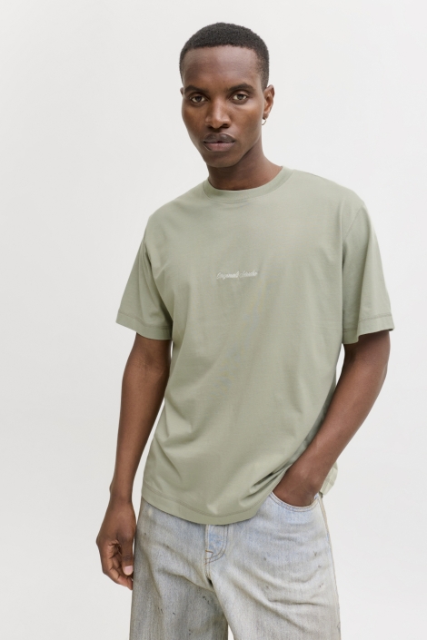 Jack & Jones groene heren t-shirt | Model vooraanzicht