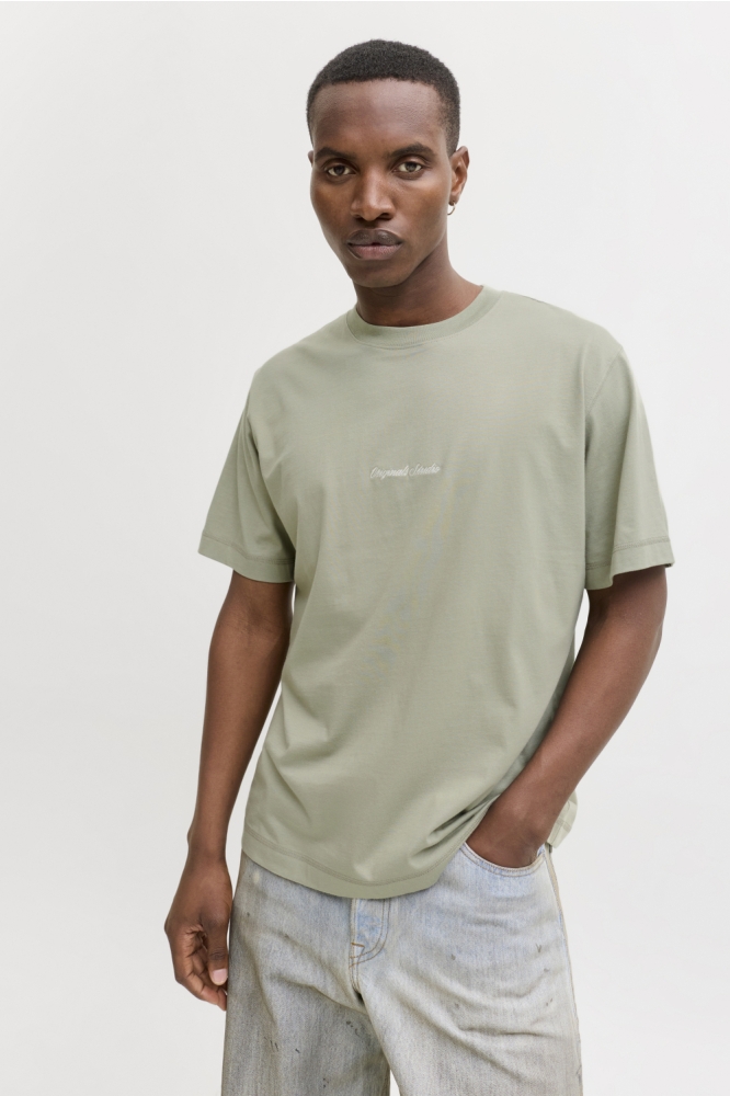 Jack & Jones groene heren t-shirt | Model vooraanzicht
