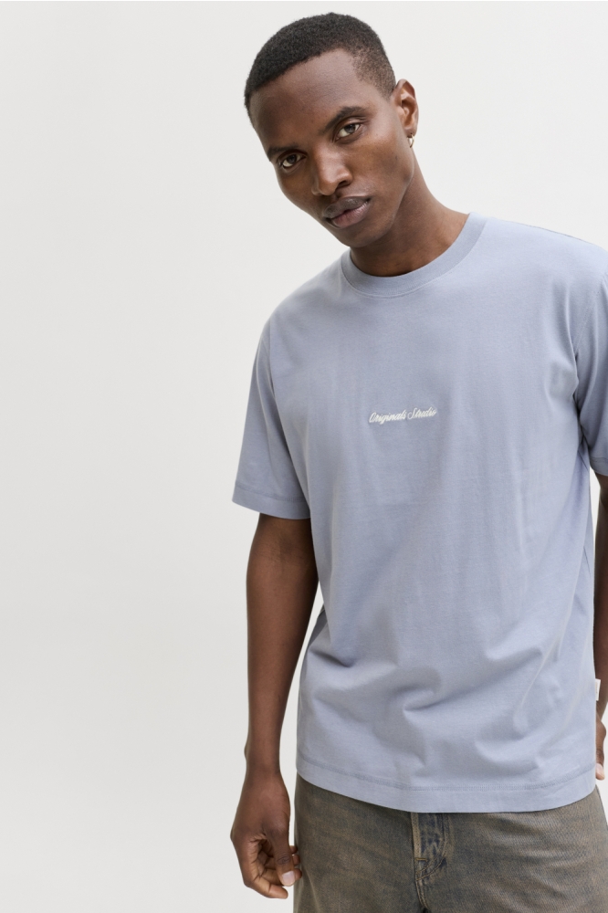 Jack & Jones blauwe heren t-shirt | Model vooraanzicht