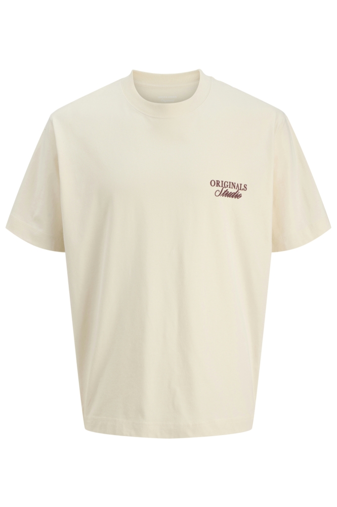 Jack & Jones beige heren t-shirt | Vooraanzicht