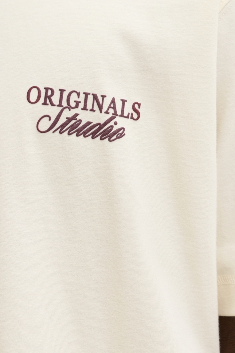 Jack & Jones beige heren t-shirt | Close up