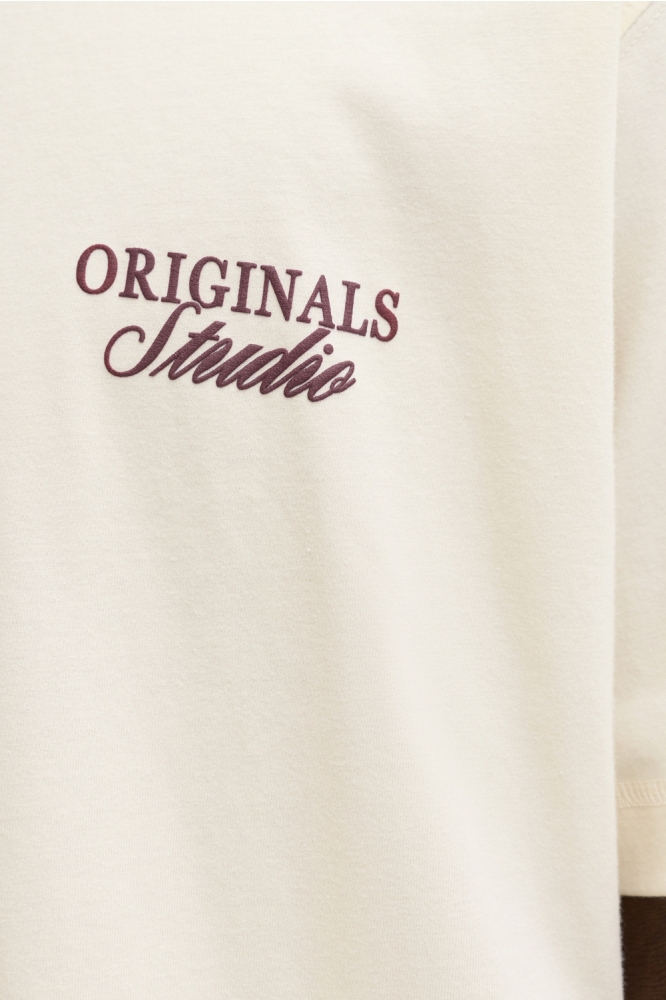 Jack & Jones beige heren t-shirt | Close up