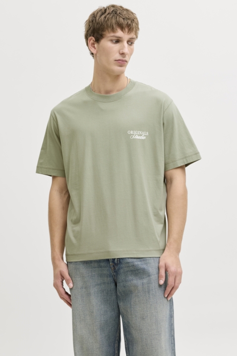 Jack & Jones groene heren t-shirt | Model vooraanzicht