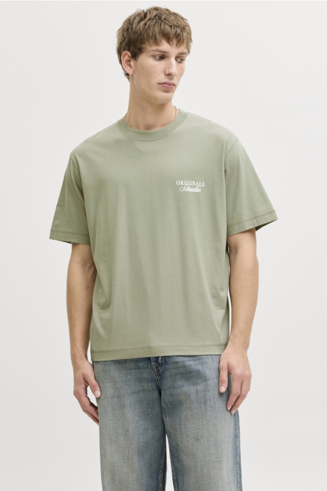 Jack & Jones groene heren t-shirt | Model vooraanzicht