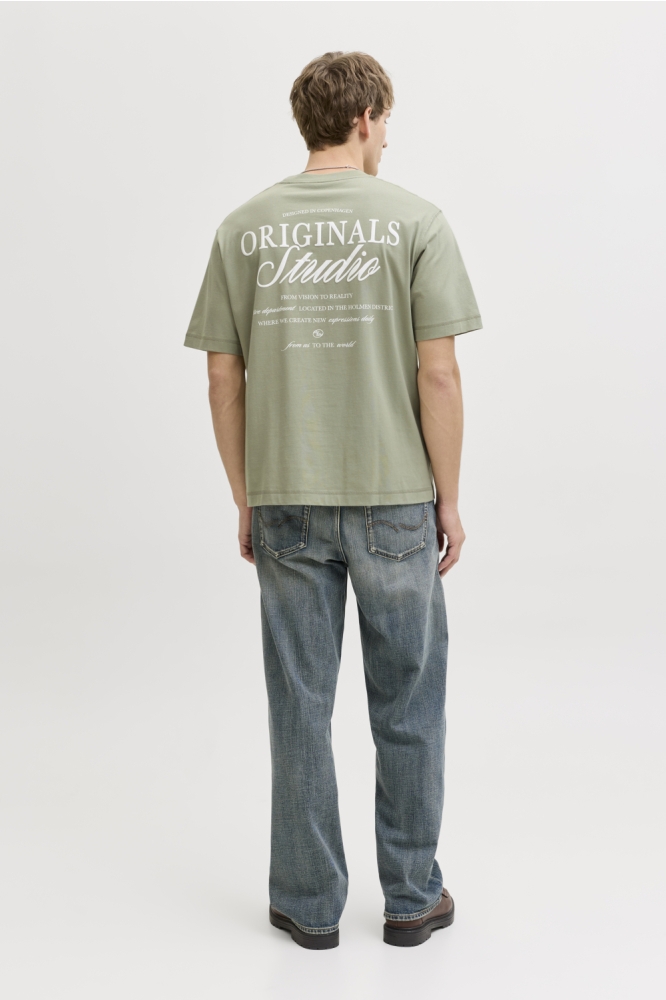 Jack & Jones groene heren t-shirt | Model achteraanzicht