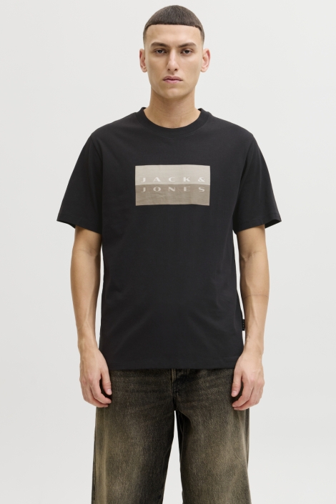 Jack & Jones zwarte heren t-shirt | Model vooraanzicht