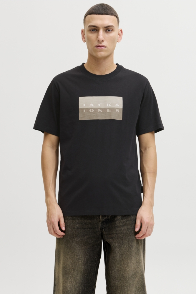Jack & Jones zwarte heren t-shirt | Model vooraanzicht