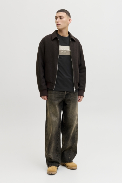 Jack & Jones zwarte heren t-shirt | Model