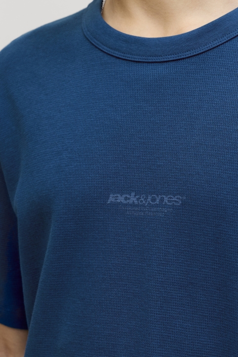 Jack & Jones blauwe heren t-shirt | Close up