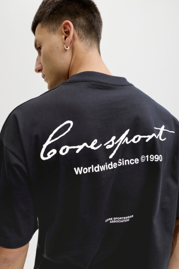 Jack & Jones T-shirt JCODUST SCRIPT BACK TEE SS CREW NEC 12292982 BLACK