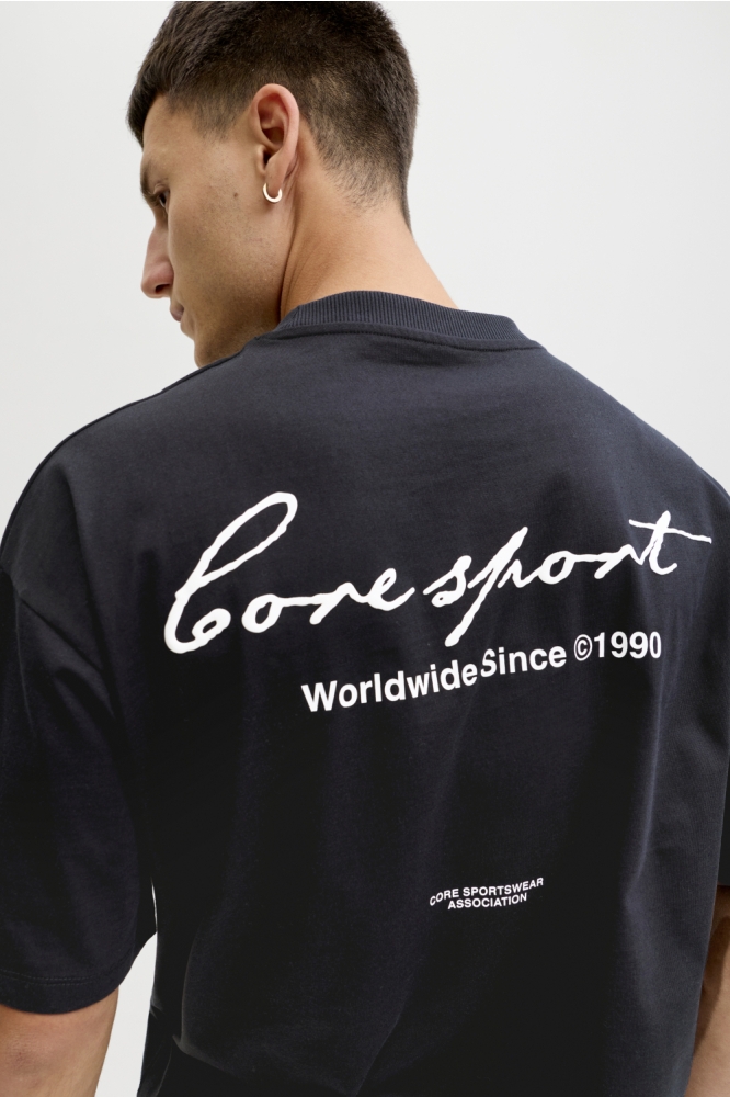 Jack & Jones zwarte heren t-shirt | Model achteraanzicht