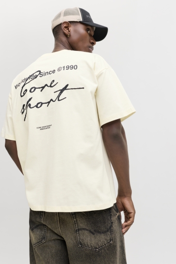 Jack & Jones T-shirt JCODUST SCRIPT BACK TEE SS CREW NEC 12292982 SWEET CORN