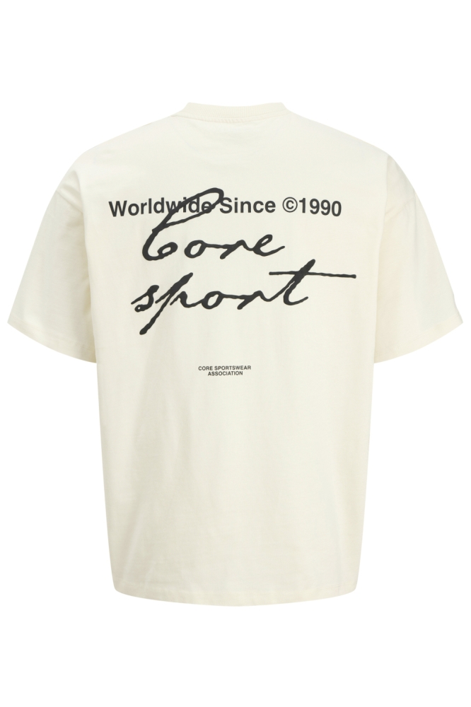 Jack & Jones beige heren t-shirt | Achteraanzicht