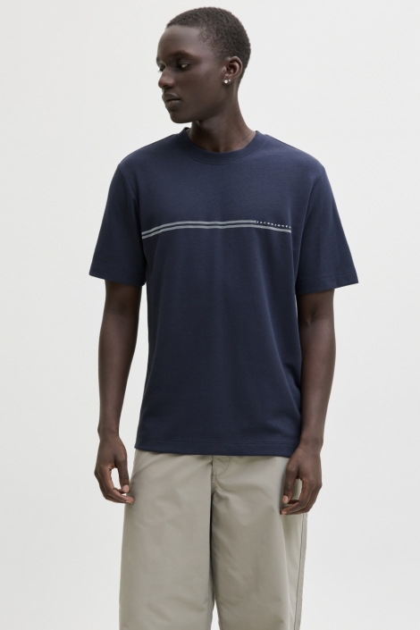 Jack & Jones blauwe heren t-shirt | Model vooraanzicht