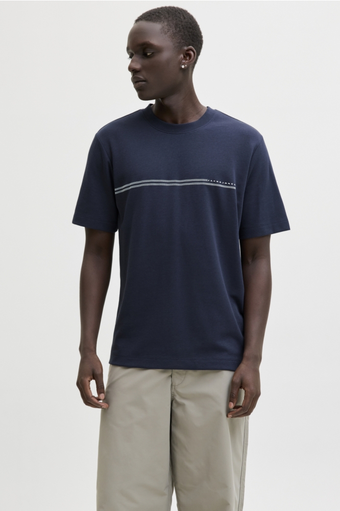 Jack & Jones blauwe heren t-shirt | Model vooraanzicht