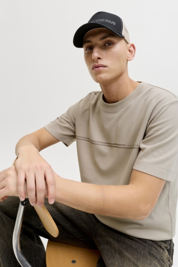 Jack & Jones T-shirt JCOFUSION CHEST BRAND TEE SS CREW S 12289936 PURE CASHMERE