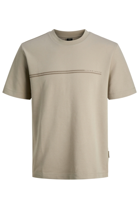 Jack & Jones beige heren t-shirt | Vooraanzicht