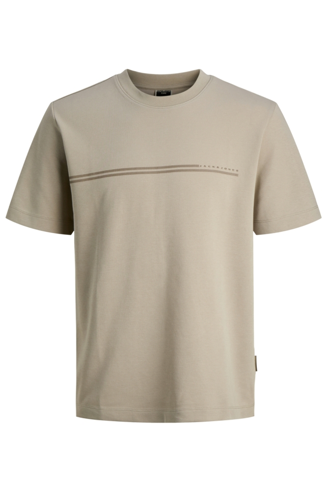 Jack & Jones beige heren t-shirt | Vooraanzicht