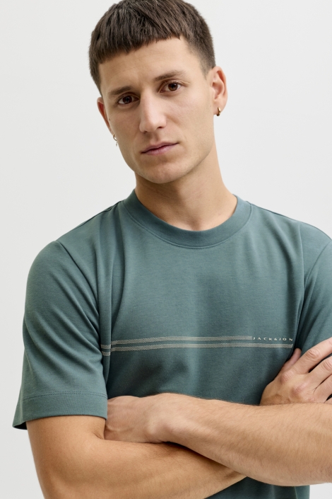 Jack & Jones groene heren t-shirt | Close up