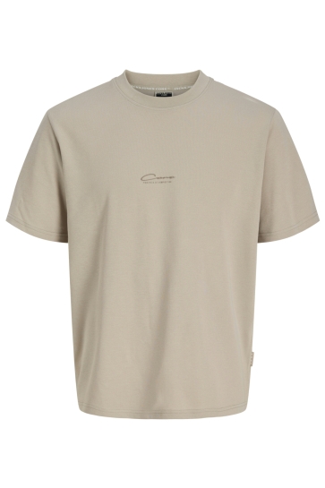 Jack & Jones jcofusion back print tee ss crew ne Beige