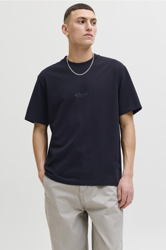 Jack & Jones blauwe heren t-shirt | Model vooraanzicht