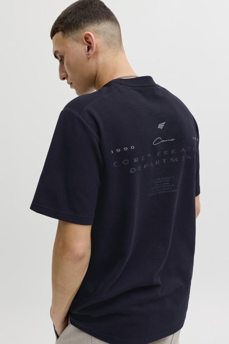 Jack & Jones blauwe heren t-shirt | Model achteraanzicht