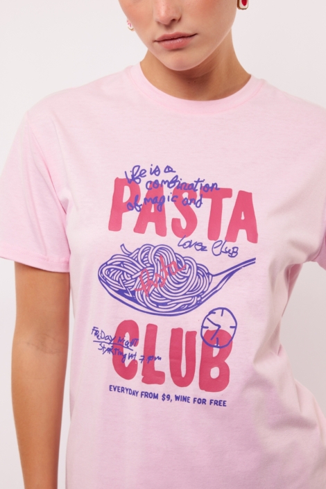Fluresk roze dames t-shirt | Close up