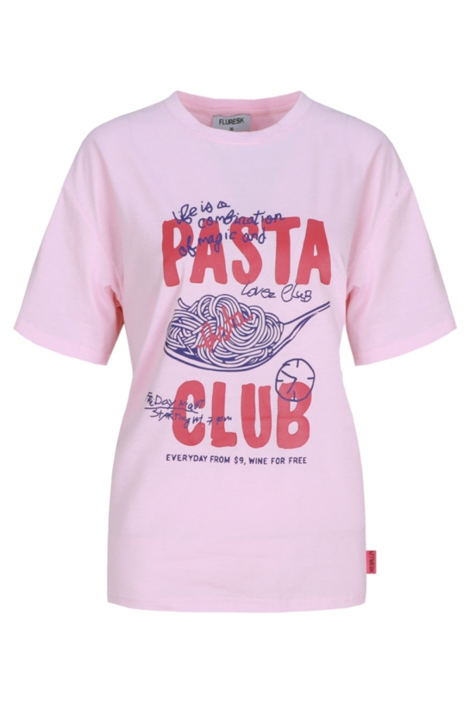 Fluresk roze dames t-shirt | Vooraanzicht