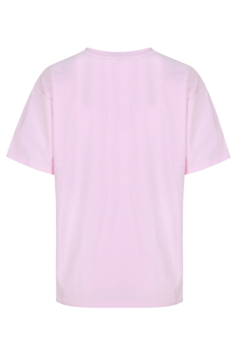Fluresk roze dames t-shirt | Achteraanzicht