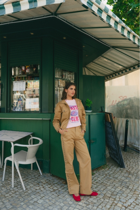 Fluresk roze dames t-shirt | Sfeerbeeld, In situatie