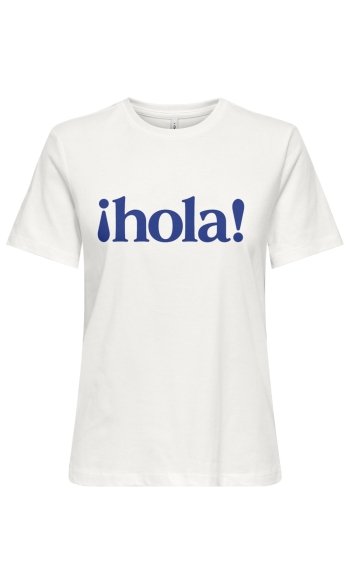 ONLCLEO S/S PRINTED TEE JRS OUTLET 15366382 Cloud Dancer/Hola