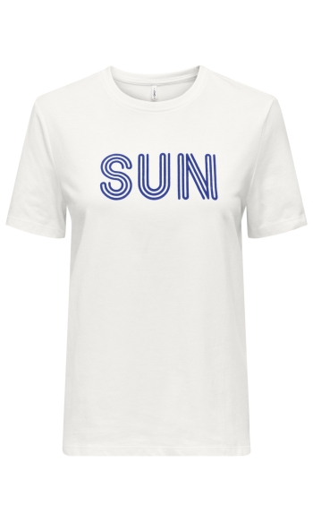 ONLINES SUN S/S TEE JRS OUTLET 15366389 Cloud Dancer/Sun(dazzling blue)