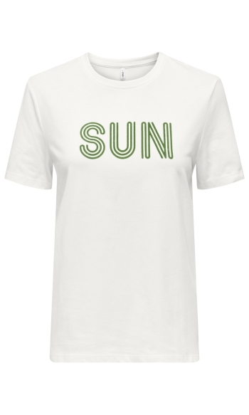 ONLINES SUN S/S TEE JRS OUTLET 15366389 Cloud Dancer/Sun(flourite green