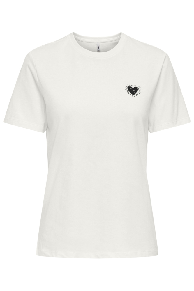 Only witte dames t-shirt | Vooraanzicht