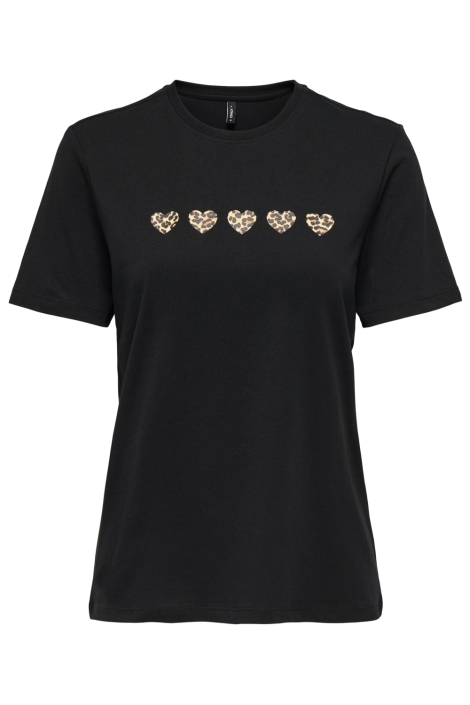 Only zwarte dames t-shirt | Vooraanzicht
