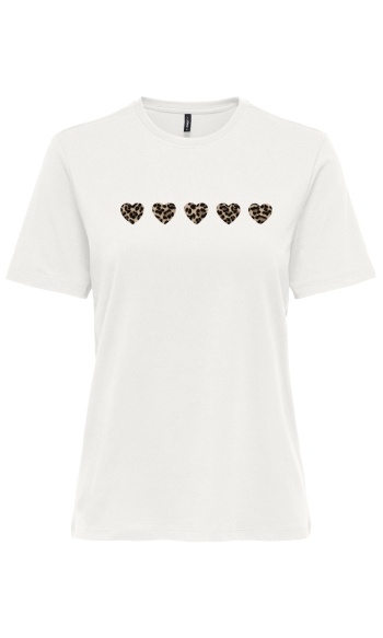 ONLCONSTANCE LEO HEARTS S/S JRS OUT 15366412 CLOUD DANCER/ANA LEO HEARTS