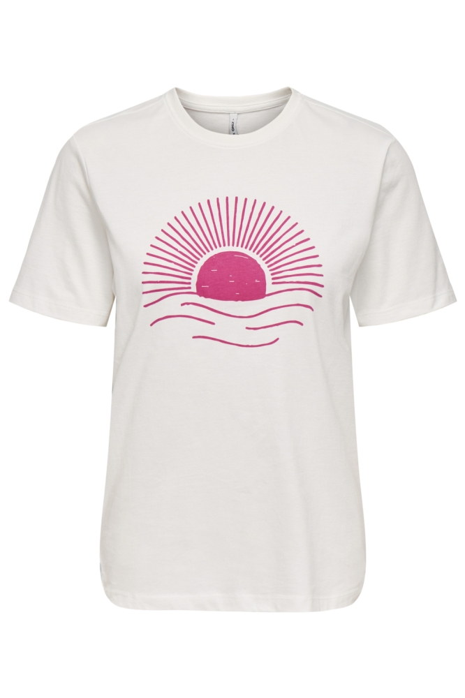 Only witte dames t-shirt | Vooraanzicht