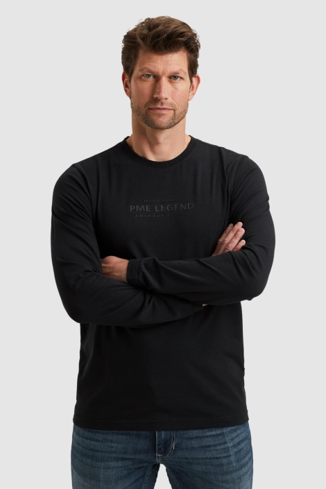 PME legend blauwe heren t-shirt | Model vooraanzicht