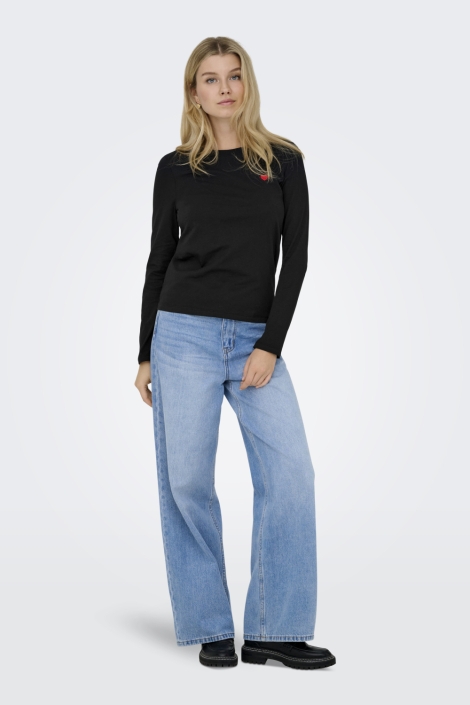 Jacqueline de Yong zwarte dames t-shirt | Model