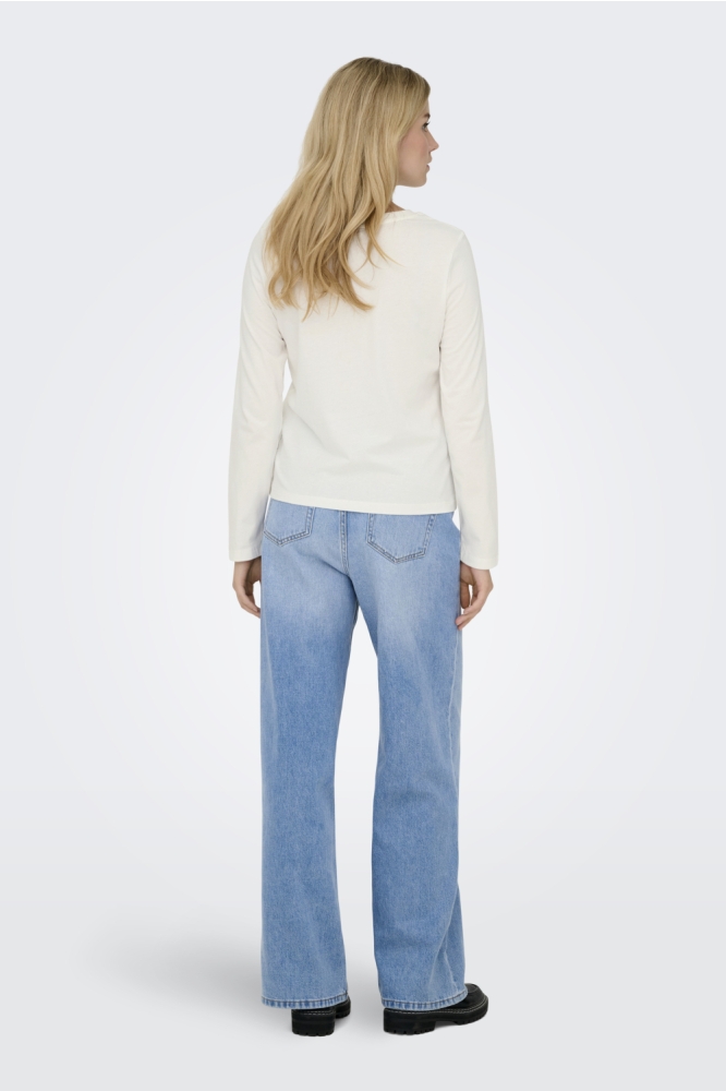 Jacqueline de Yong witte dames t-shirt | Model achteraanzicht