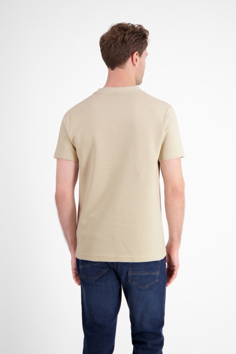 Lerros beige heren t-shirt | Model achteraanzicht